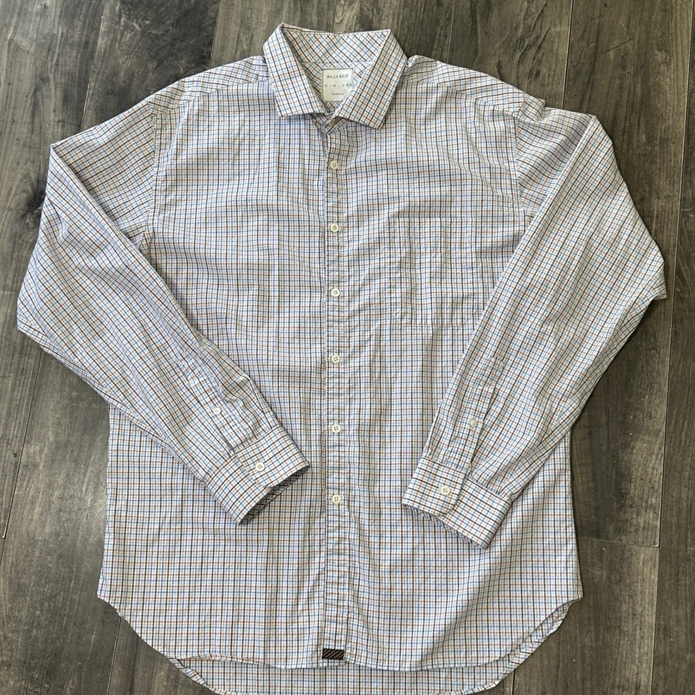 Billy Reid Men's XXL-(See Photo 5) Plaid Check Button Down‎ Long Sleeve Shirt